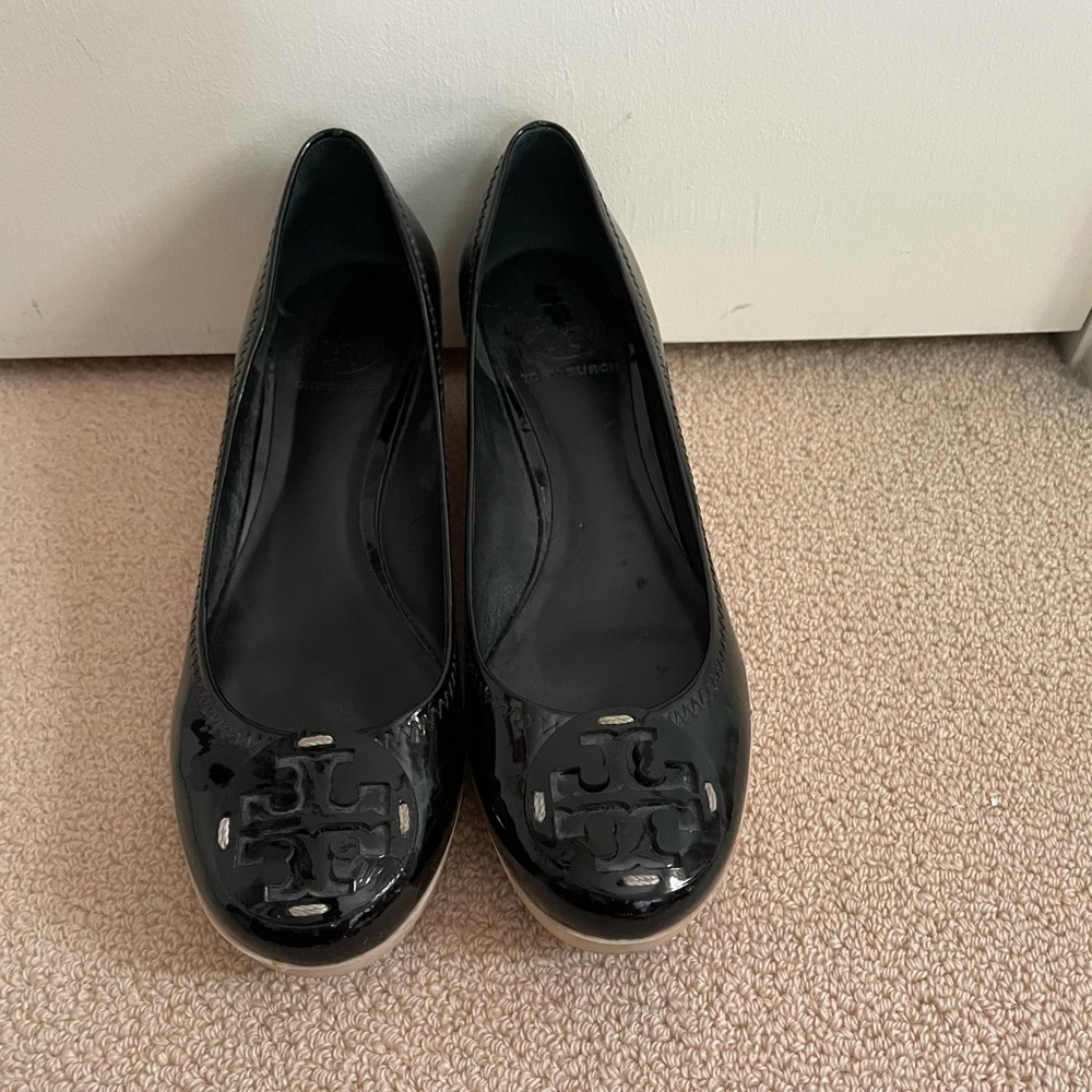 Tory Burch Black Platform Wedge